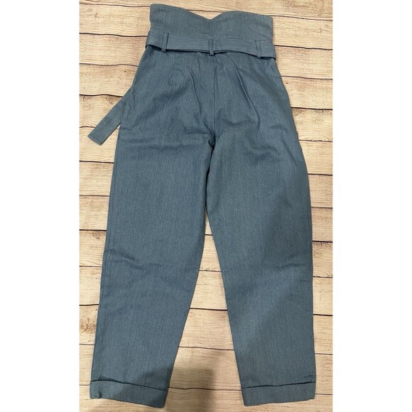 Choosy Ludlow Paper bag Blue Cotton Denim Jeans Size 2 - Picture 3 of 7